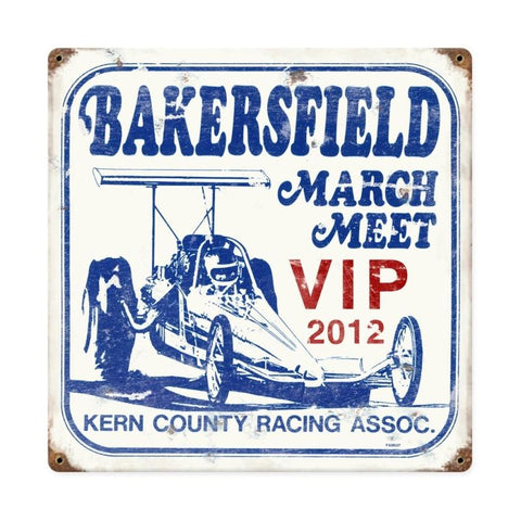 Famosa VIP Bakersfield March Meet Metal Sign Wall Decor 12 x 12