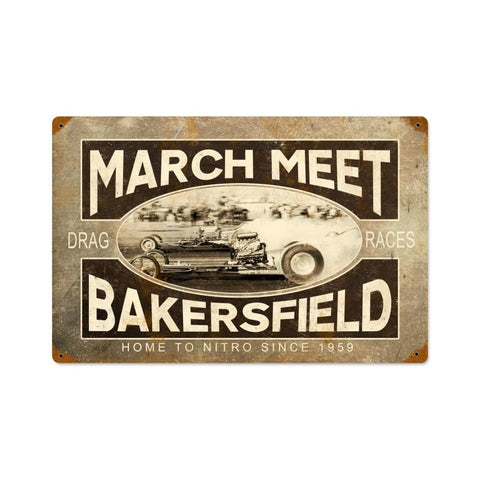 March Meet Vintage Metal Sign Wall Decor 18 x 12