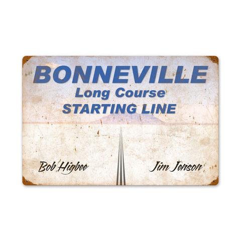 Bonneville Starting Line Metal Sign Wall Decor 24 x 16