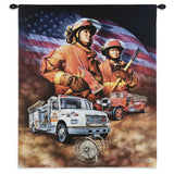 Firefighter Wall Tapestry With Rod