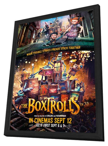 The Boxtrolls 11 x 17 Movie Poster - UK Style A - in Deluxe Aluminum Frame