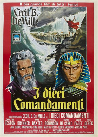 The Ten Commandments 27 x 40 Movie Poster - Italian Style A