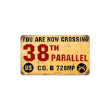 38th Parallel Metal Sign Wall Decor 8 x 14
