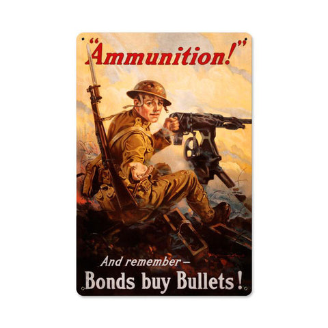Ammunition Metal Sign Wall Decor 18 x 12