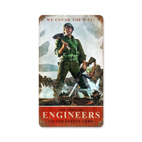 Army Corps Engineers Metal Sign Wall Decor 8 x 14