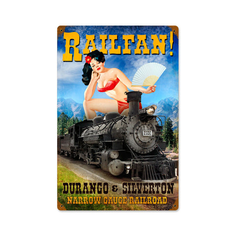 Railfan Metal Sign Wall Decor 12 x 18