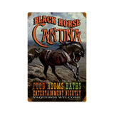 Black Horse Cantina Metal Sign Wall Decor 12 x 18