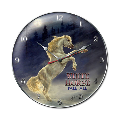 White Horse Metal Sign Wall Decor 14 x 14