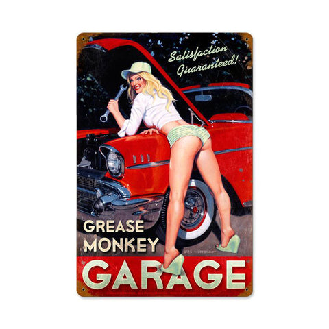 Grease Monkey Garage Metal Sign Wall Decor 12 x 18