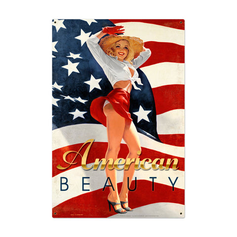 American Beauty Metal Sign Wall Decor 24 x 36