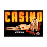 Red Light Casino Metal Sign Wall Decor 36 x 24