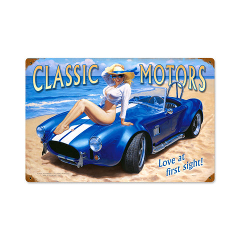 Classic Motors Metal Sign Wall Decor 18 x 12