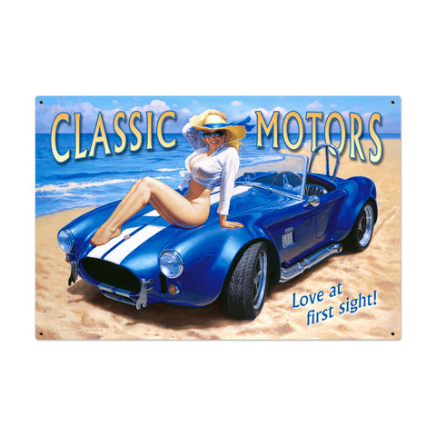 Classic Motors Metal Sign Wall Decor 36 x 24