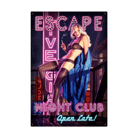 Escape Night Club Metal Sign Wall Decor 24 x 36