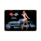 Corvette Stingray Fuel Injection Metal Sign Wall Decor 18 x 12