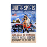 Winter Sports Sign Metal Sign Wall Decor 24 x 36