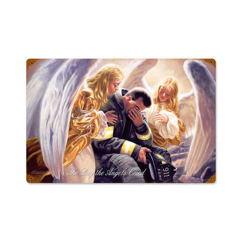 Day the Angels Cried Metal Sign Wall Decor 18 x 12