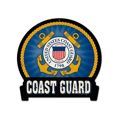 Coast Guard Metal Sign Wall Decor 16 x 15