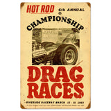 championship Drag Races Metal Sign Wall Decor 16 x 24