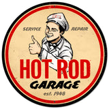 Hot Rod Garage Metal Sign Wall Decor 28 x 28