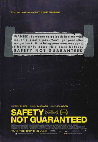 Safety Not Guaranteed Movie Poster Print