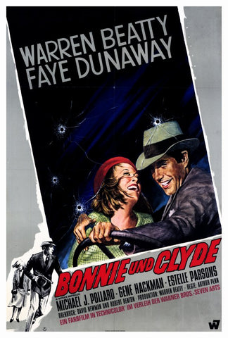 Bonnie and Clyde 27 x 40 Movie Poster - German Style A
