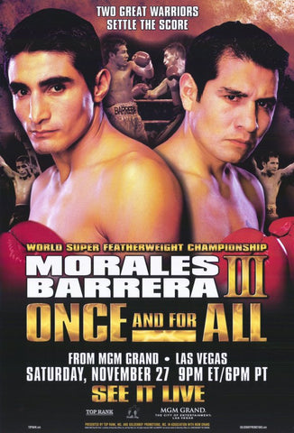 Erik Morales vs Marco Antonio Barrera 11 x 17 Boxing Promo Poster - Style A