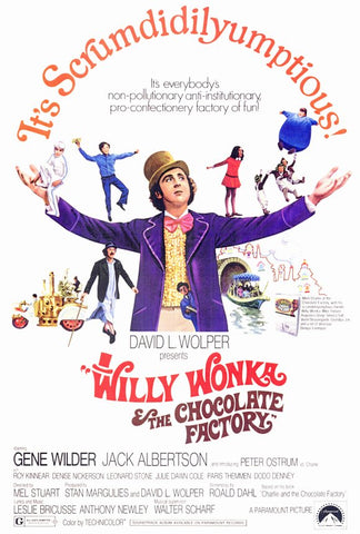 Willy Wonka and the Chocolate Factory 27 x 40 Movie Poster - Style A
