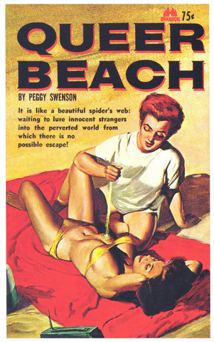 Queer Beach 11 x 17 Retro Book Cover Poster