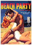 Beach Party 11 x 17 Retro Book Cover Poster