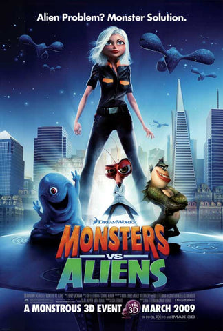 Monsters vs. Aliens 27 x 40 Movie Poster - Style C