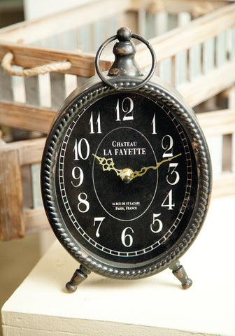 Oval Table Clock Black