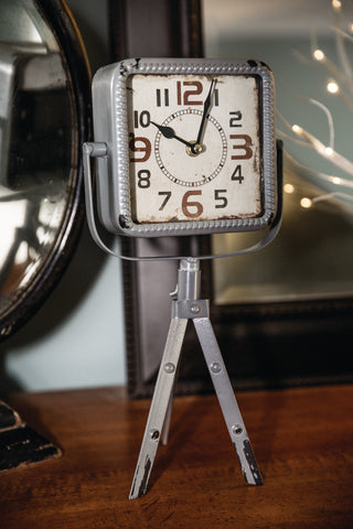 Easel Table Clock Gray