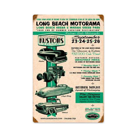 Long Beach Motorama Metal Sign Wall Decor 12 x 18