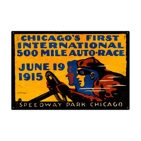 Chicago 500 Metal Sign Wall Decor 36 x 24