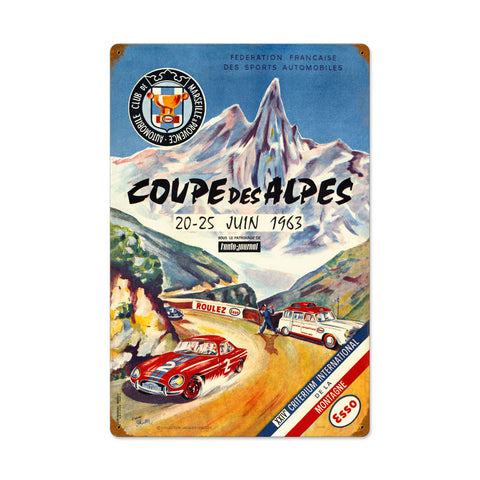 Co0upe Des Alpes Metal Sign Wall Decor 16 x 24