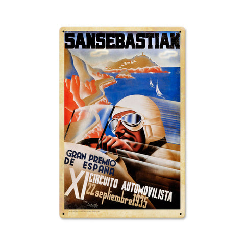 Spanish Grand Prix Metal Sign Wall Decor 12 x 18