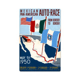 Mexican Auto Race Metal Sign Wall Decor 12 x 18