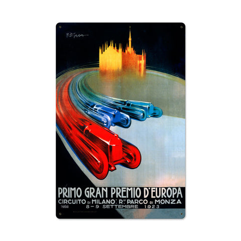 Europe Grand Prix Metal Sign Wall Decor 16 x 24