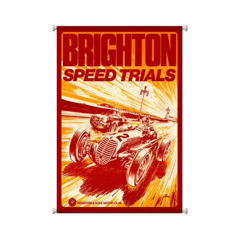 Brighton Speed Trials Metal Sign Wall Decor 25 x 38