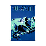 Bugatti Blue Metal Sign Wall Decor 25 x 38