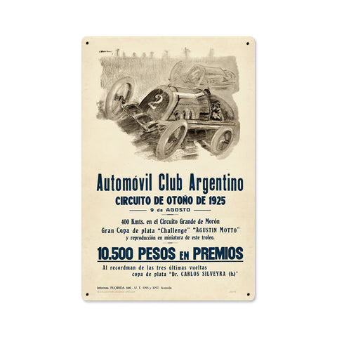 Argentina Grand Prix Metal Sign Wall Decor 12 x 18