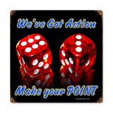 Dice Make Point Metal Sign Wall Decor 12 x 12