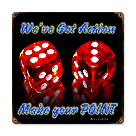 Dice Make Point Metal Sign Wall Decor 12 x 12