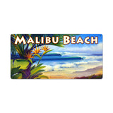 Malibu Beach Metal Sign Wall Decor 24 x 12