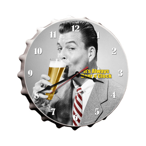 Beer O'Clock Metal Sign Wall Decor 16 x 16