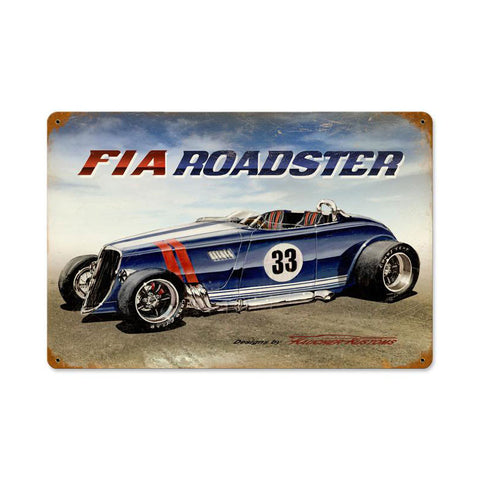 FIA Roadster Metal Sign Wall Decor 18 x 12