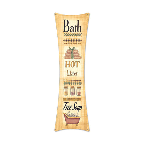 Bath Free Soap Metal Sign Wall Decor 6 x 22