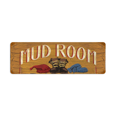 Mud Room Metal Sign Wall Decor 24 x 12