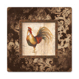 Rooster Square Metal Sign Wall Decor 18 x 18